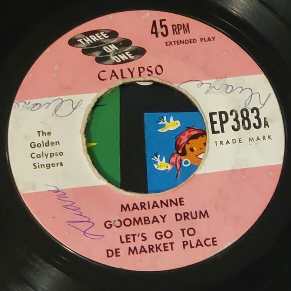 Vtg Golden Records 45 rpm Calypso 6 For Children Banana Boat Marianne Record - Picture 2 of 4